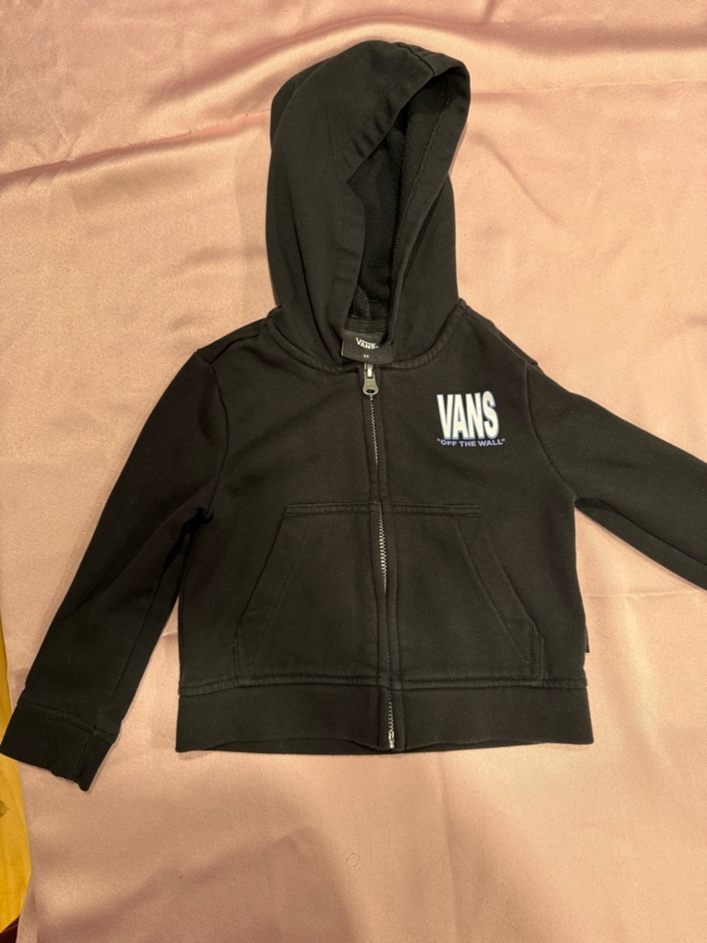 Vans Black Kids Zip Hoodie with White Logo